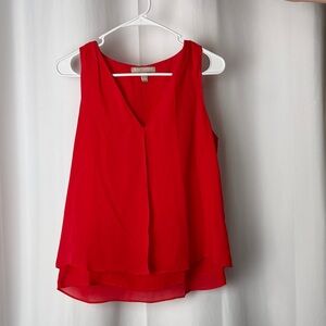 Banana Republic Red Layered V-Neck Chiffon Camisole